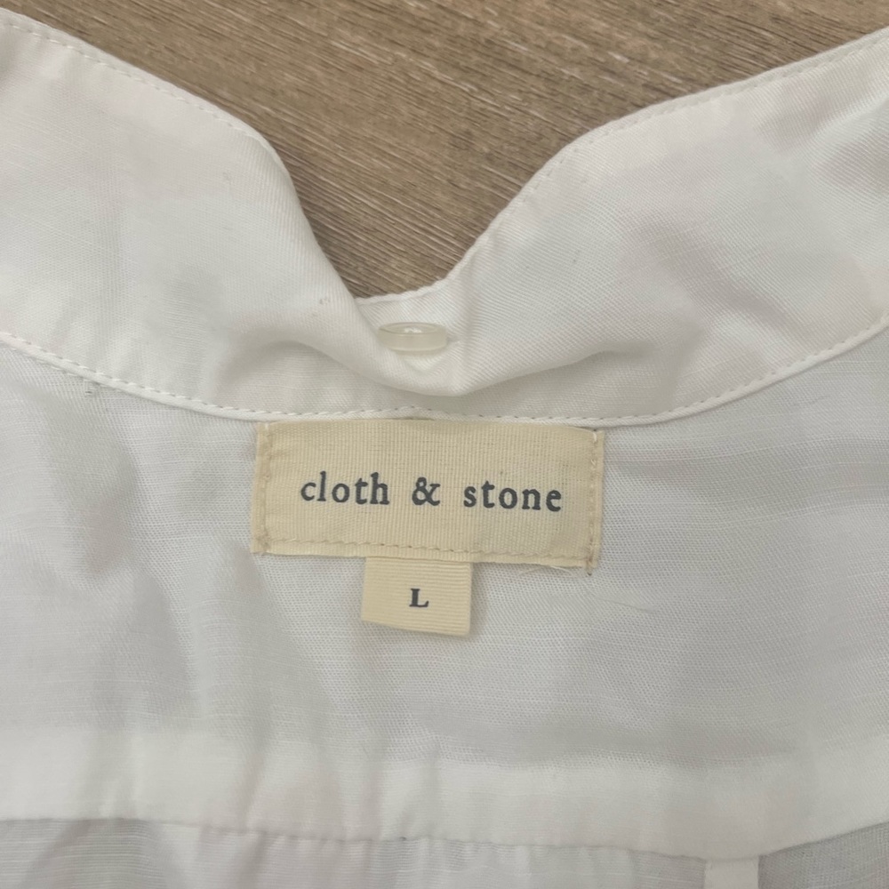 Cloth And Stone White Button Front Open Back Blou… - image 8